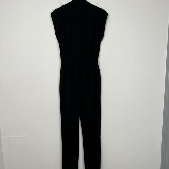 Nooworks Solid Magic Suit Jumpsuit Women Size S Jersey Knit Buttons Skinny Black - Picture 11 of 12